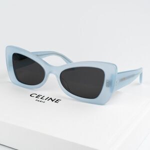 NEW Celine CL40236I 84A CELINE 3 DOTS Blue Grey Women Sunglasses